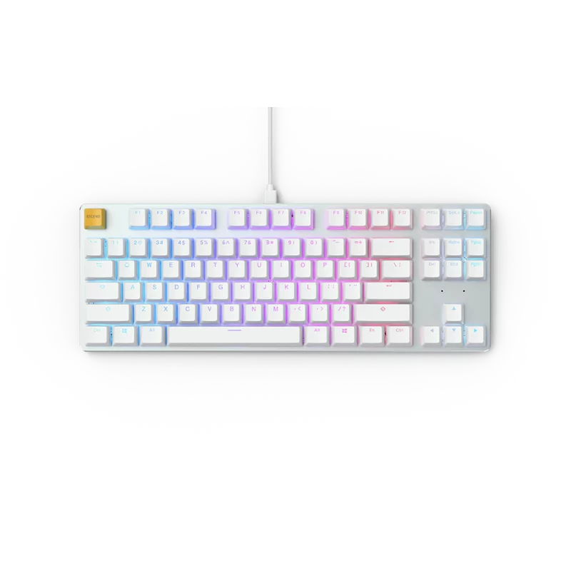 Glorious GMMK Modular Mechanical keyboard (White ice) - Gateron Brown Switch